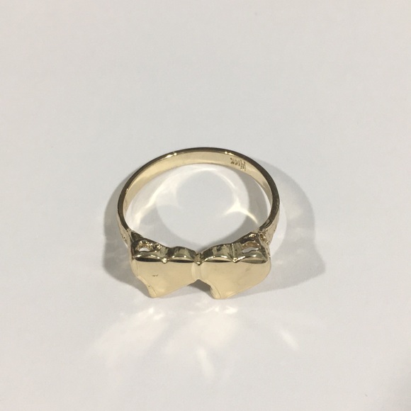 14k Yellow Gold Double Heart ❤️ Ring - Picture 2 of 6